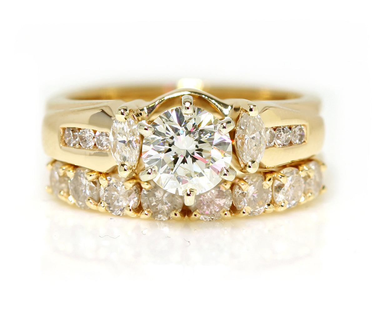 custom design diamond yellow gold wedding band redesign