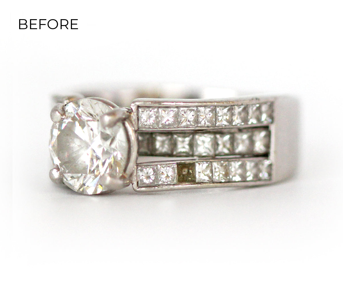 Cathedral Rose and White Gold Engagement Ring