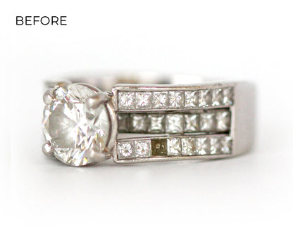 Cathedral Rose and White Gold Engagement Ring