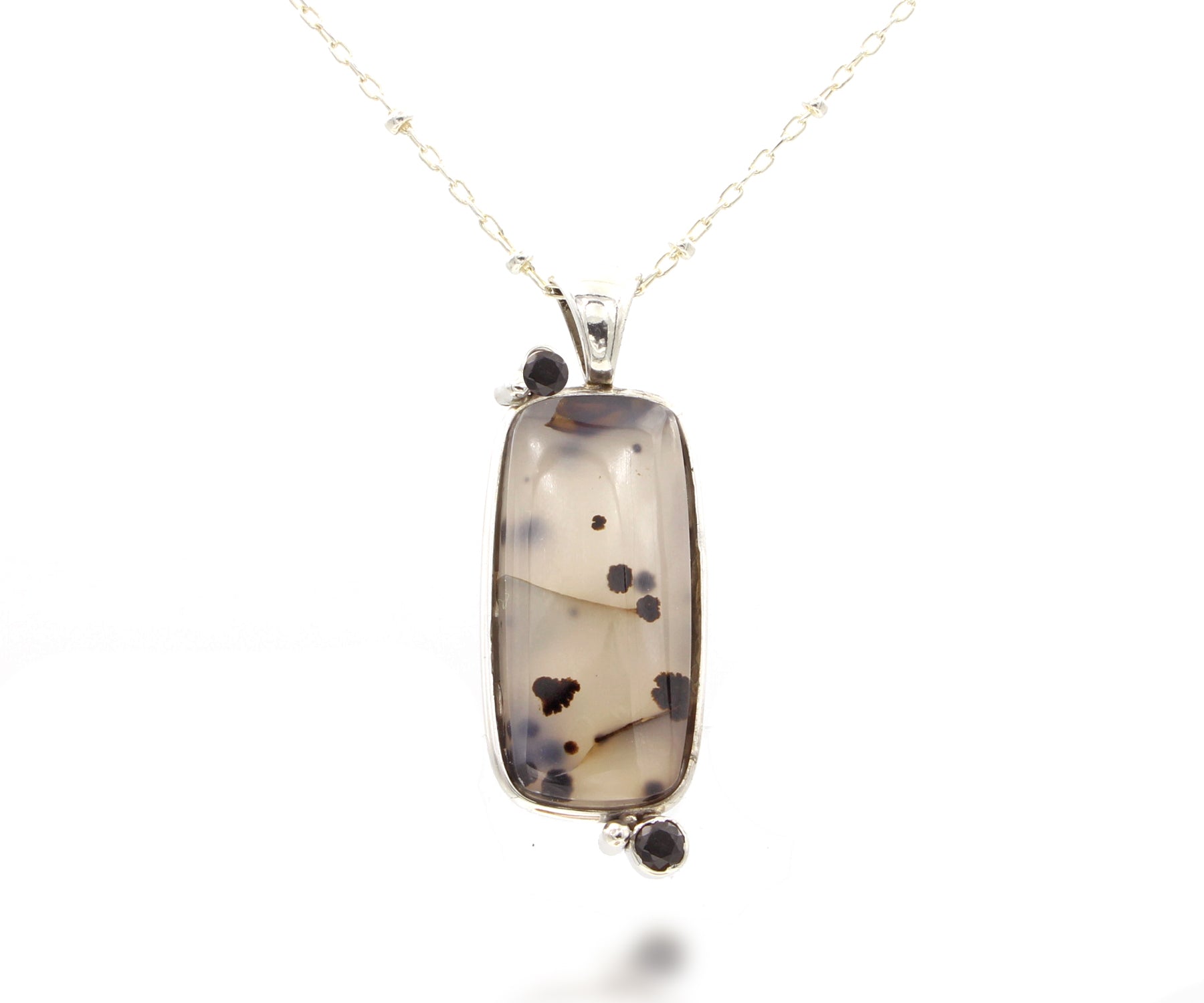 Wild Cat Spotted Montana Agate Onyx Necklace