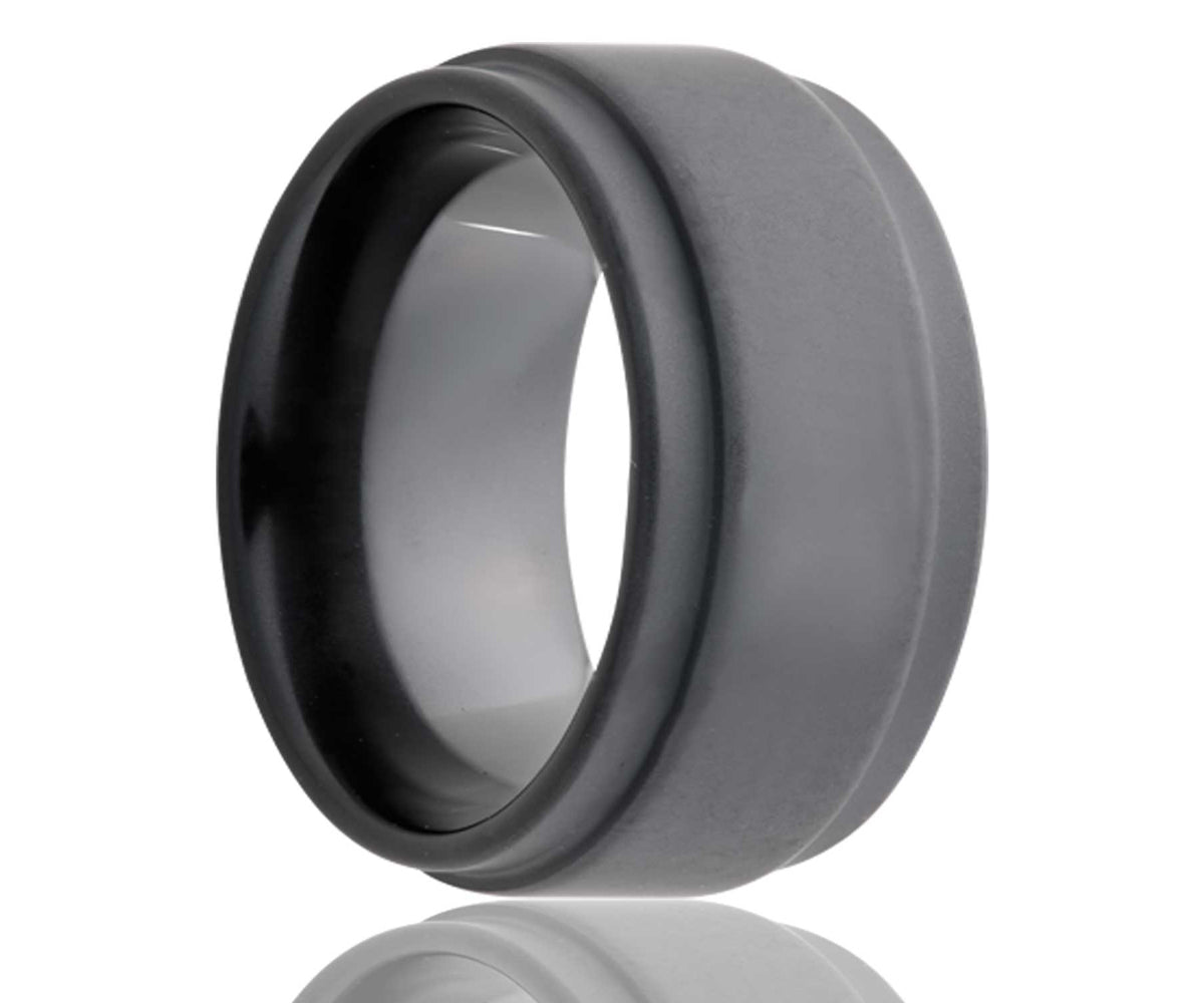 Black Sand Blasted Step Edge Ceramic Ring