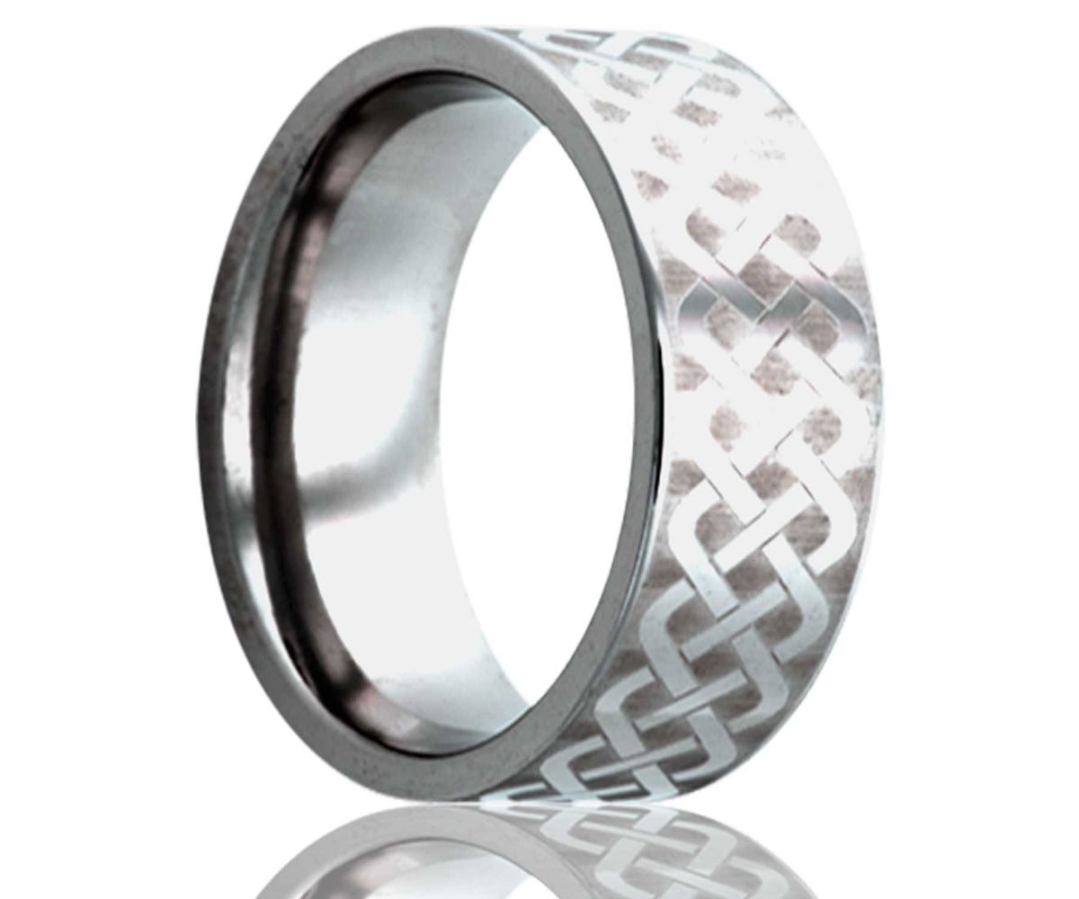Cobalt Laser Engraved Weaved Ring