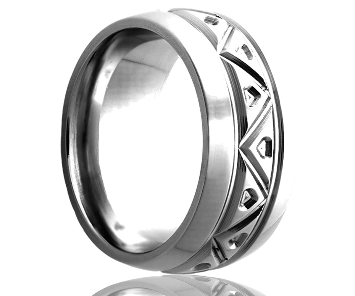 Anillo triangular fresado con cúpula de cobalto