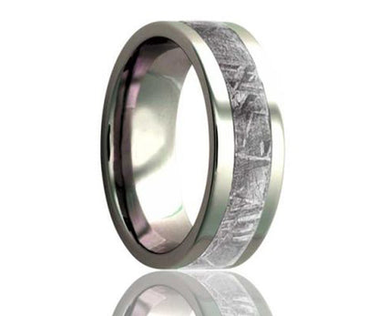 Titanium Meteorite Inlay Ring