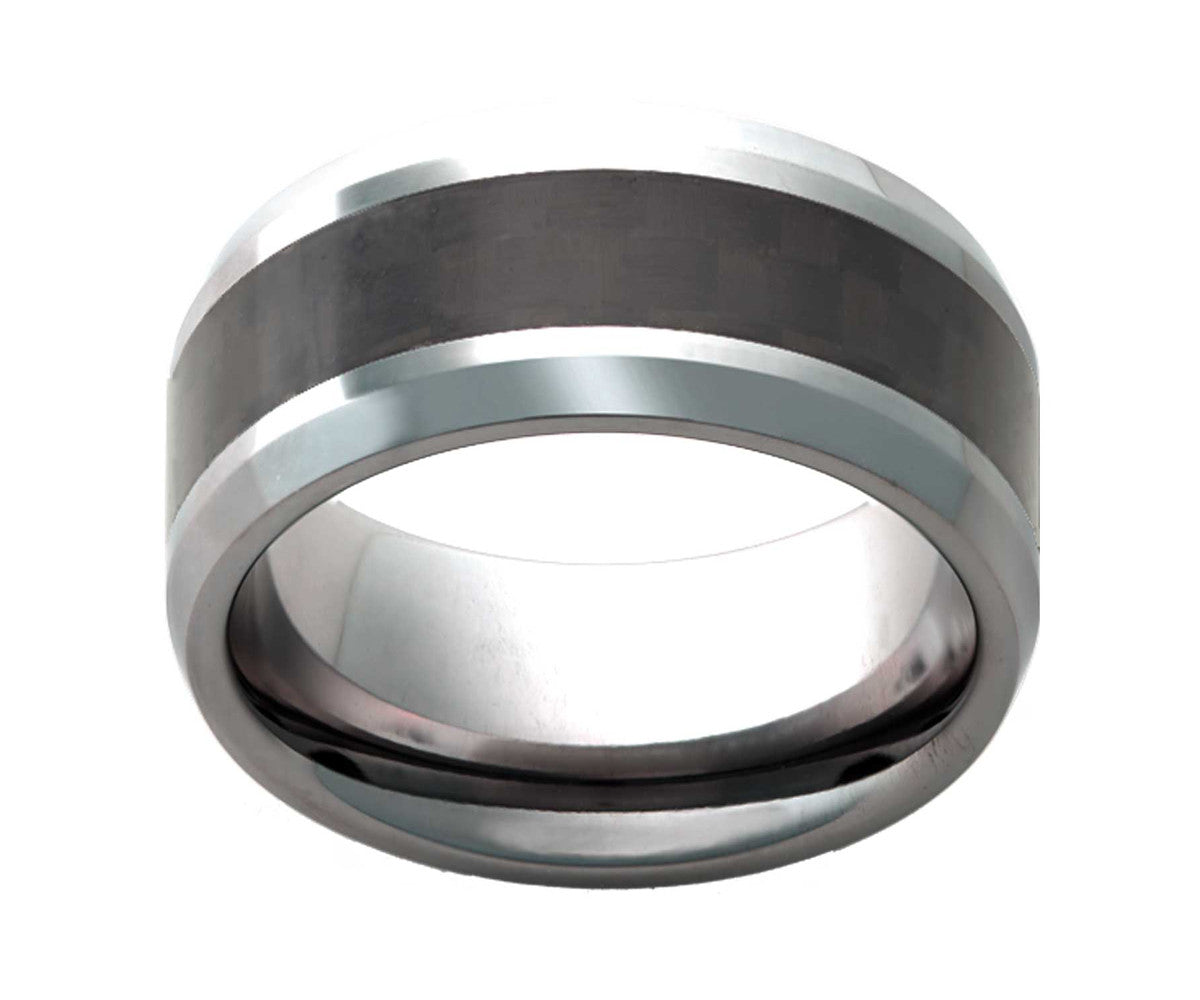 Beveled Tungsten Carbon Fiber Ring