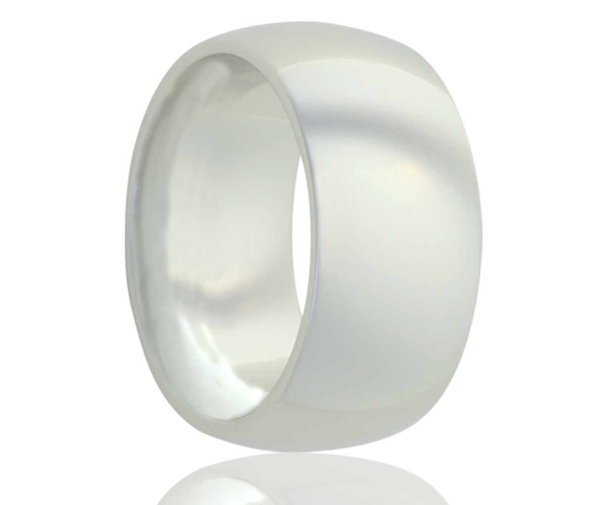 Anillo de cerámica blanca pulida